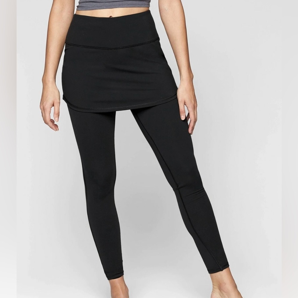 Athleta High Rise Chaturanga 2-in-1 Black Tight size XXS